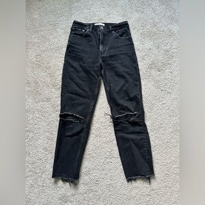 A&F Black High-Rise Mom Jeans